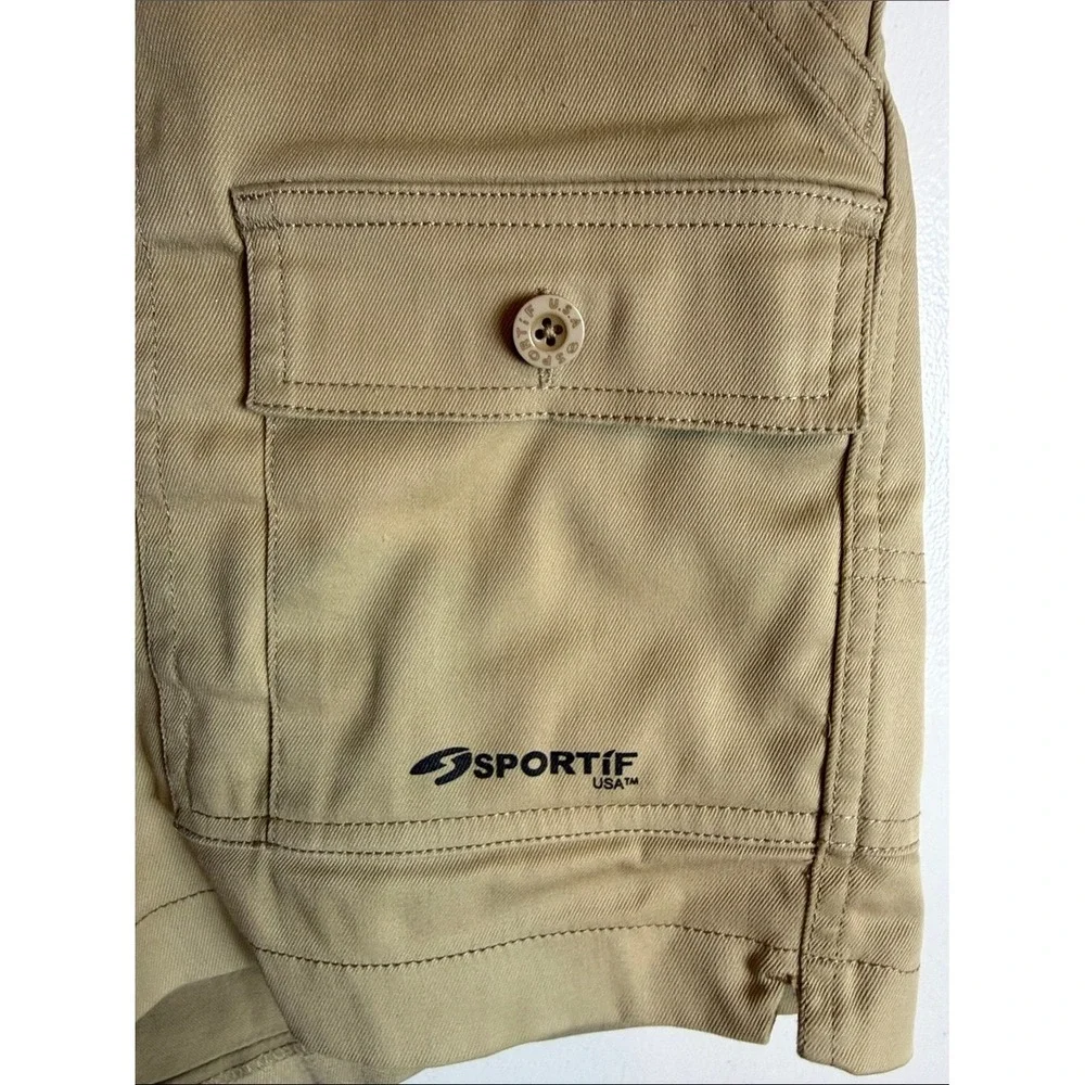 Sportif USA Mens 36 Original Stretch Cargo Shorts Tan 7-Pocket‎ Boating Hiking